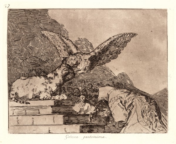 Francisco de Goya (Spanish, 1746-1828). Feline Pantomine (Gatesca Pantomima), 1810-1815, printed
