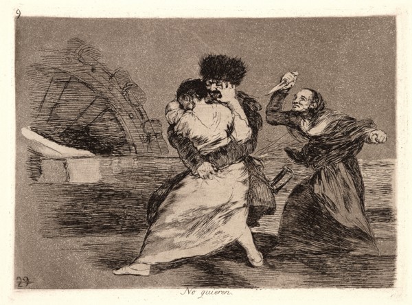 Francisco de Goya (Spanish, 1746-1828). They Don't Like It (No Quieren), 1810-1815, printed 1863.