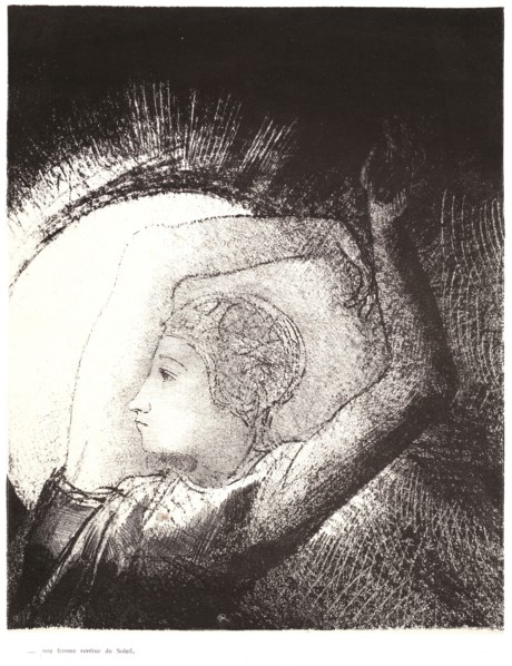 Odilon Redon (French, 1840 - 1916). A woman clothed with the sun (Une femme revetue du soleil),