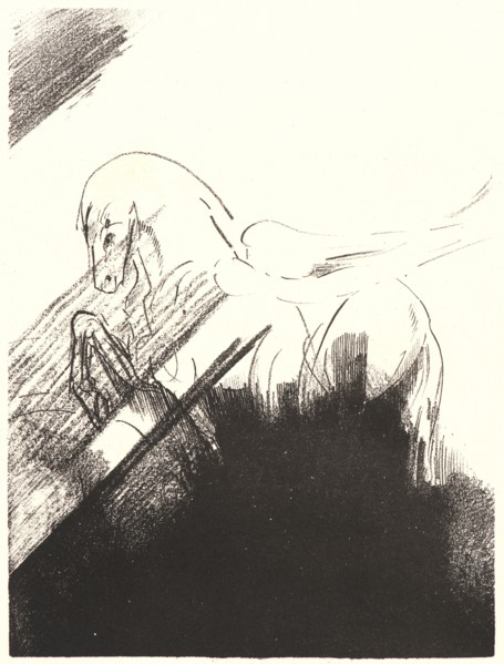 Odilon Redon (French, 1840 - 1916). Winged Horse (Cheval ailé), 1894. Lithograph on thin buff wove