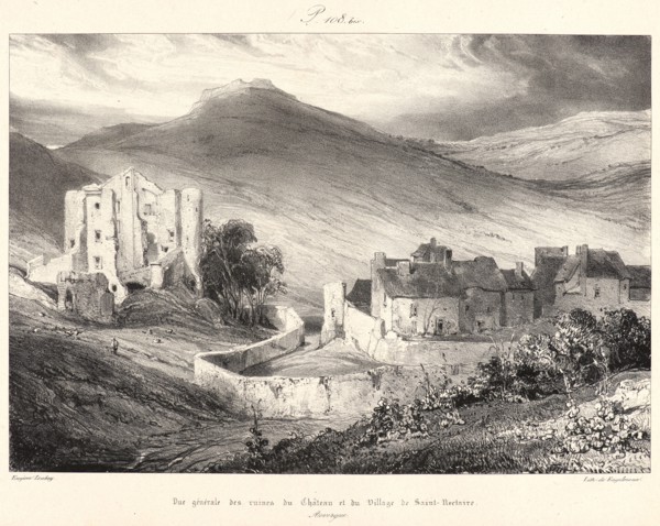 EugÃ¨ne Isabey (French, 1803 - 1886). Ruines du ChÃ¢teau et du Village de Saint- Nectaire, 1831?