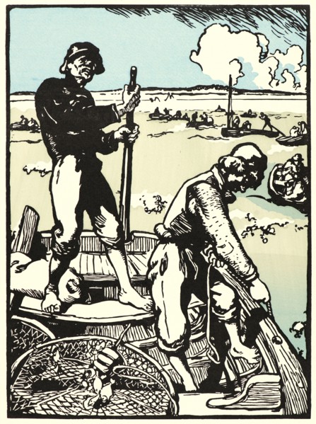 Auguste Louis LepÃ¨re (French, 1849 - 1918). Loups de Mer (Shrimp Fishermen), 1898. Photo relief