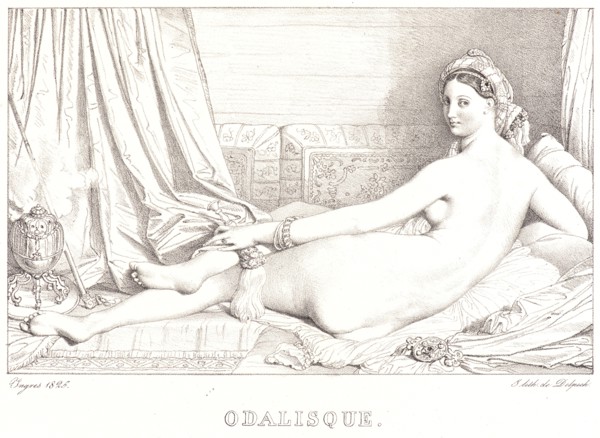 Jean-Auguste-Dominique Ingres (French, 1780 - 1867). Odalisque, 1825. Lithograph.
