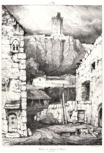 EugÃ¨ne Isabey (French, 1803 - 1886). Donjon du Chateau de Polignac, 1830. From Voyages
