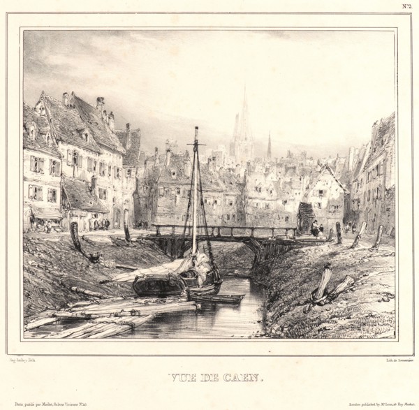 EugÃ¨ne Isabey (French, 1803 - 1886). Vue de CaÃ«n, 1832. Lithograph. Second state.