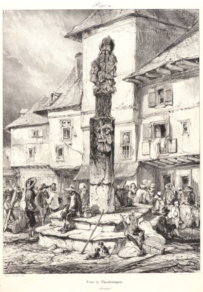 EugÃ¨ne Isabey (French, 1803 - 1886). Croix de Chaudesaigues, 1831. From Voyages Pittoresques et