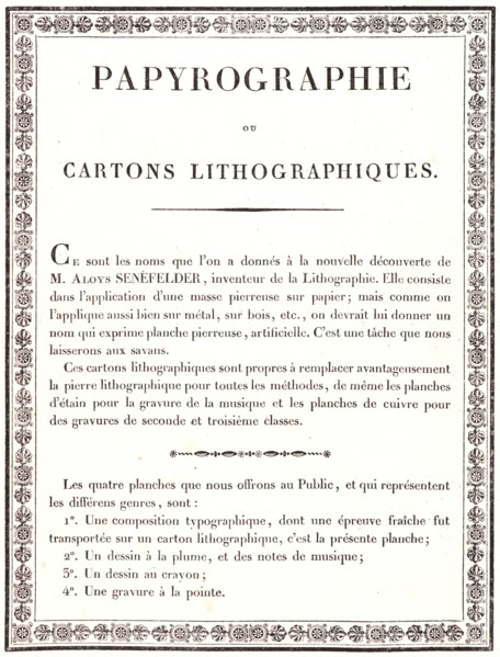 Alois Senefelder (German, 1771 - 1834). A Typographical Composition, from â€úReceuil
