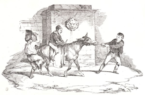 Théodore Géricault (French, 1791 - 1824). Three Boys Playing with an Ass, 1820. Lithograph (on