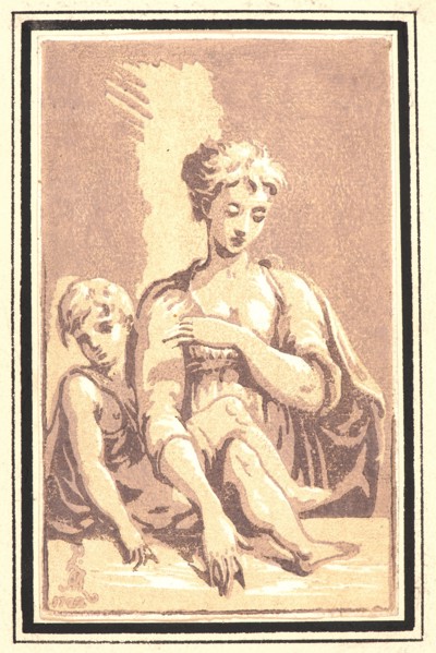 Antonio Maria Zanetti I (Italian, 1680 - 1757). Madonna and Child, 18th century. Chiaroscuro