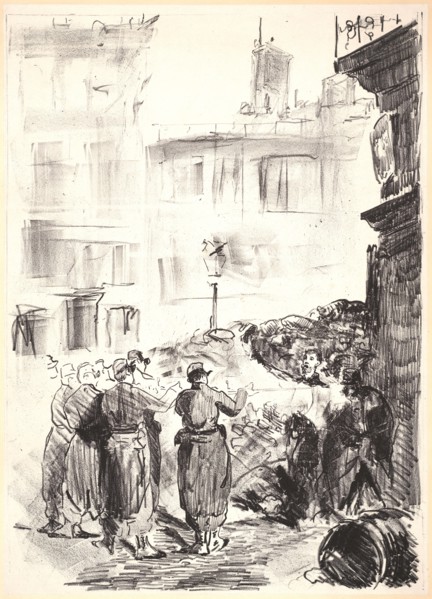 Ãâdouard Manet (French, 1832 - 1883). The Barricade (ScÃ¨ne de la Commune de Paris), 1871.
