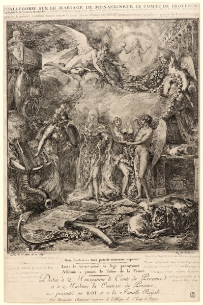 Gabriel de Saint-Aubin (French, 1724 - 1780). Allegorie sur le Marriage de Monseigneur le Comte de