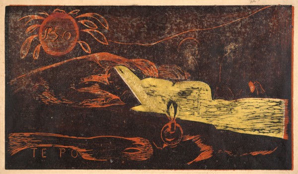 Paul Gauguin (French, 1848 - 1903). Te Po (La Grand Nuit), 1893-1894. From Noa Noa Suite. Woodcut