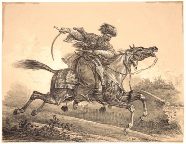 Carle Vernet (aka Antoine Charles Horace Vernet, French, 1758 - 1836). Mohammedan Rider with Sabre