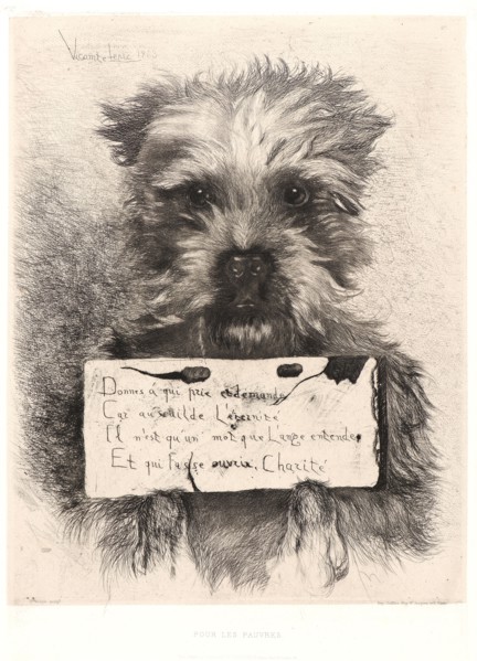 Ludovic Lepic (French, 1839 - 1889). Pour les Pauvres, 1863. Etching mounted down on white wove