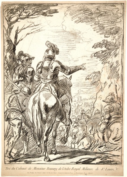 Jean Charles FranÃ§ois (French, 1717-1769) after Charles Parrocel (French, 1688 - 1752). Cavalry at