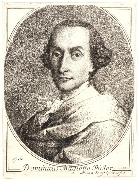 Alessandro Longhi (Italian, 1733 - 1813). Portrait of the Artist, Domenico Maggiotto, 1760. Etching