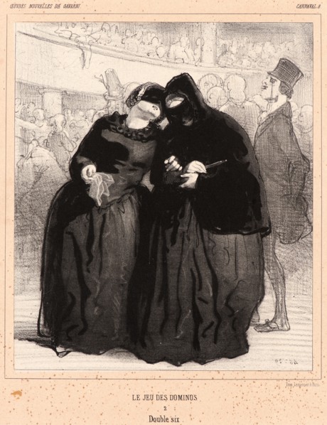 Paul Gavarni (aka Hippolyte-Guillaume-Sulpice Chevalier, French, 1804 - 1866). Le Jeu des Dominos,
