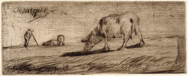 Jean-FranÃ§ois Millet (French, 1814 - 1875). Sheep Grazing (Moutons Paissant), ca. 1849-1850.
