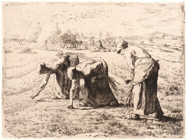 Jean-FranÃ§ois Millet (French, 1814 - 1875). The Gleaners (Les Glaneuses), ca. 1855-1856. Etching