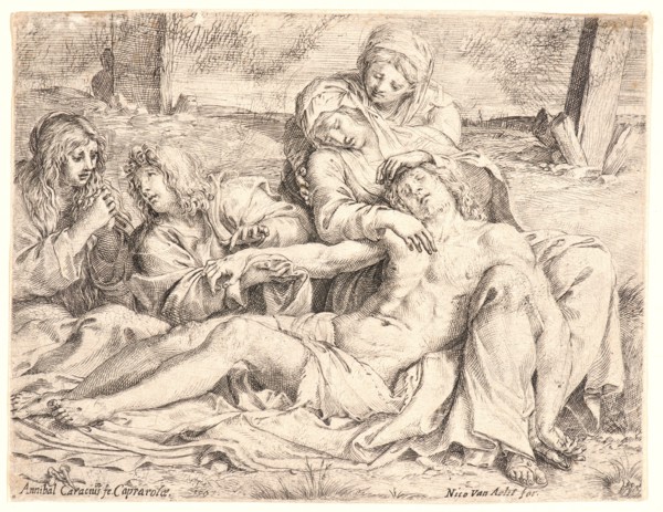 Annibale Carracci (Italian, 1560 - 1609). Lamentationâ€îChrist of Caprarola, 1597. Etching and