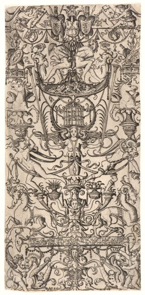 Nicoletto da Modena (Italian, active ca. 1500 â€ì ca. 1512). Ornament Panel with a Bird Cage, 16th