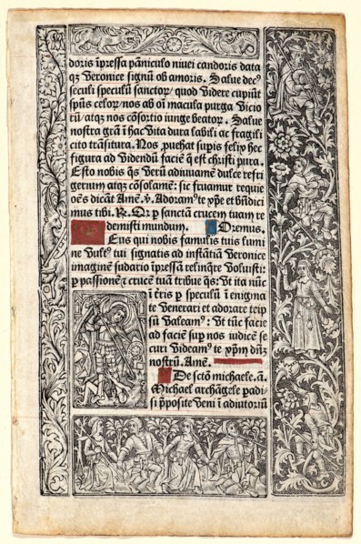 Philippe Pigouchet (French, active 1488â€ì1515). St. Michel [?] (Encadrement Ã  la chose), ca. 1498