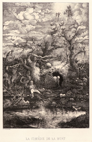 Rodolphe Bresdin (French, 1822 - 1885). Comedy of Death (Comédie de la Mort), 1854. Lithograph