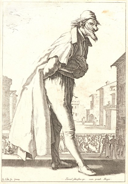 Jacques Callot (French, 1592 - 1635). Cassander, 1618. From The Three Actors (Les Trois Pantalons).
