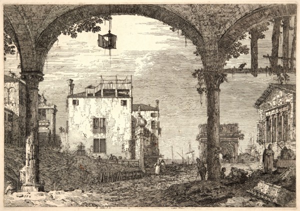 Canaletto (aka Antonio Canale) (Italian, 1697 - 1768). Portico with a Lantern (Le Portique Ã  La