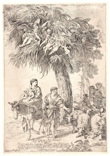Giovanni Benedetto Castiglione (Italian, 1609 - 1664). Flight into Egypt, ca. 1648. Etching. Second