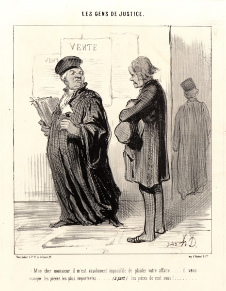 Honoré Daumier (French, 1808 - 1879). Mon cher Monsieur...Impossible de plaider votre affaire, 1846
