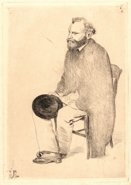 Edgar Degas (aka Edgar Germain Hilaire Degas) (French, 1834 - 1917). Manet Seated, Turned to the