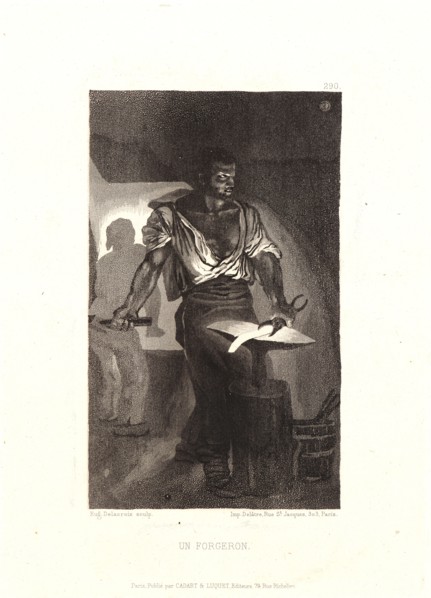EugÃ¨ne Delacroix (French, 1798 - 1863). A Blacksmith (Un Forgeron). Aquatint. Fifth of six states.