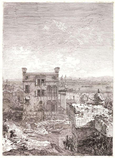 Canaletto (aka Antonio Canale) (Italian, 1697 - 1768). The House with the Six-Columned Peristyle