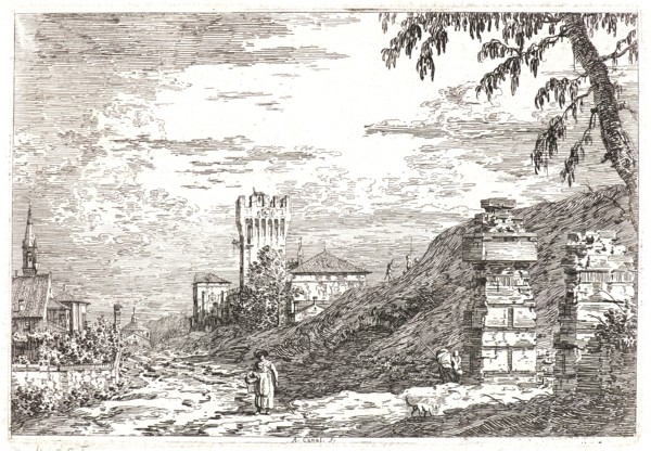 Canaletto (aka Antonio Canale) (Italian, 1697 - 1768). The Ruined Gateway (Les deux piliers en
