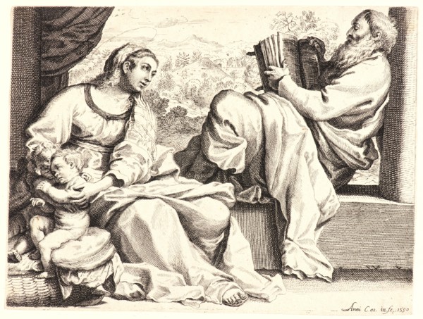 Annibale Carracci (Italian, 1560 - 1609). The Holy Family, 1590. Etching and engraving. Second
