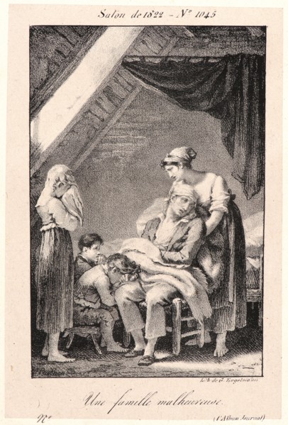 Pierre-Paul Prud'hon (French, 1758 - 1823). Une Famille Malheureuse, 1822. Lithograph.