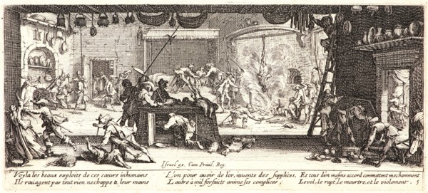 Jacques Callot (French, 1592 - 1635). Pillage of a Farm (le Pillage d'une Ferme), 1633. From The