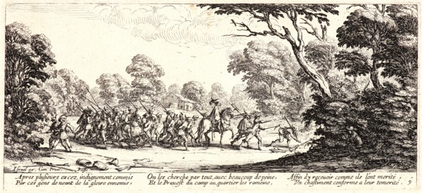 Jacques Callot (French, 1592 - 1635). Discovery of the Military Malfactors (Découverte des