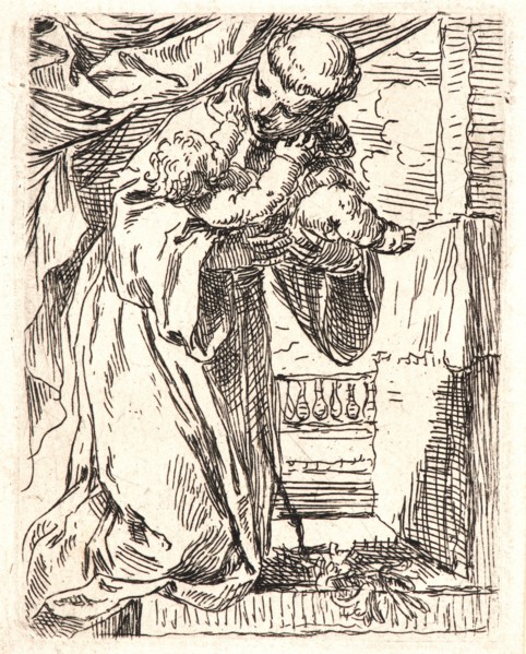 Simone Cantarini (Italian, 1612 - 1648). St. Anthony of Padua, 17th century. Etching on laid paper.