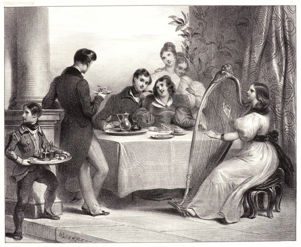 Achille Devéria (French, 1800 - 1857). Le Café, 19th century. Lithograph.
