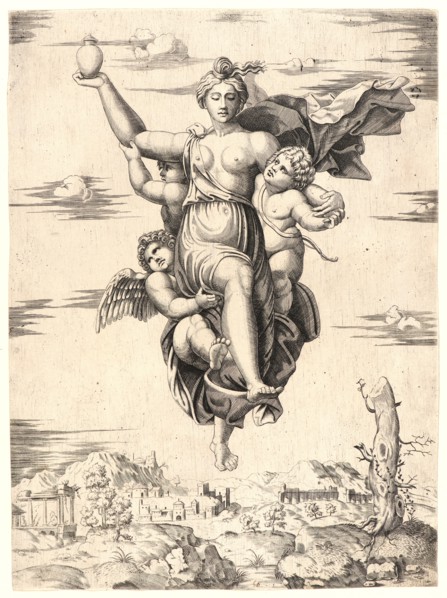 School of Marcantonio Raimondi after Raphael (Italian, 1483 - 1520). Psyche Carried to Mount