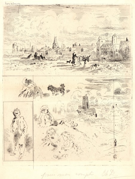 Félix Hilaire Buhot (French, 1847 - 1898). Environs de l'ancien CollÃ¨ge Rollin, 19th century.