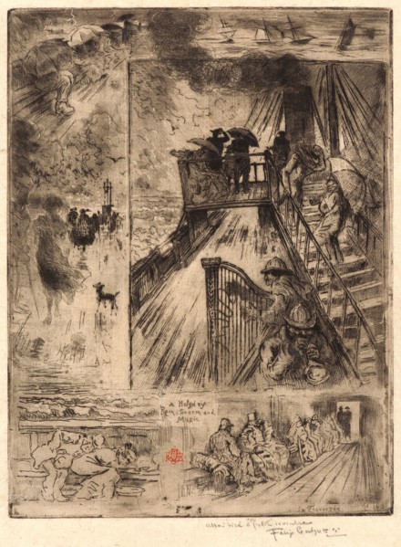 Félix Hilaire Buhot (French, 1847 - 1898). The Crossing (La Traversée), 19th century. Etching.