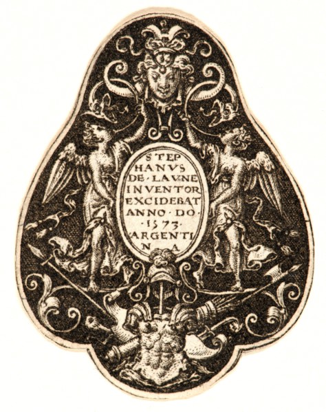 Etienne Delaune (aka Ãâtienne Delaune) (French, ca. 1519 - 1583). Three Ornaments, Plate 1, 1573.