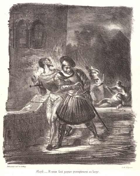EugÃ¨ne Delacroix (French, 1798 - 1863). Mephistopheles and Faust Fleeing after the Duel [with the