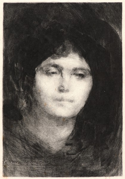 EugÃ¨ne CarriÃ¨re (French, 1849 - 1906). Mme. EugÃ¨ne CarriÃ¨re, 1893. Lithograph on loose China