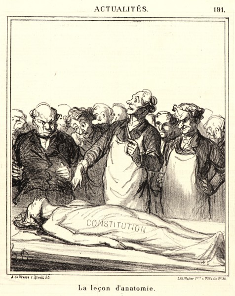 Honoré Daumier (French, 1808 - 1879). La leÃ§on d'anatomie, 1869. From Actualités. Lithograph on