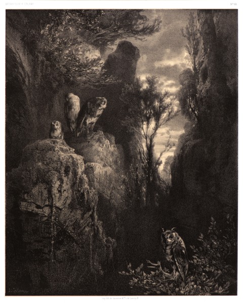 Alexandre Calame (Swiss, 1810 - 1864). Twilight (Le Crepuscule), 1852. From Oeuvres de A. Calame.