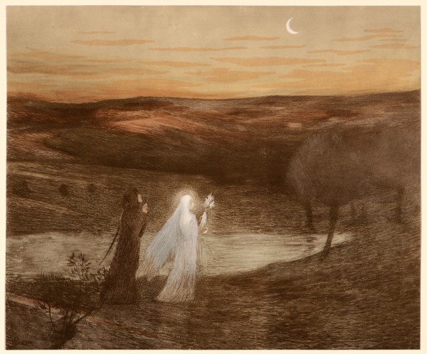 Henri Jean Guillaume Martin (French, 1860 - 1943). Dante Rencontre Béatrix, ca. 1898. Collotype on